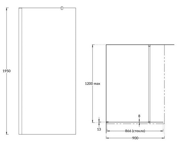 душевое ограждение KERAMA MARAZZI VETRO 90